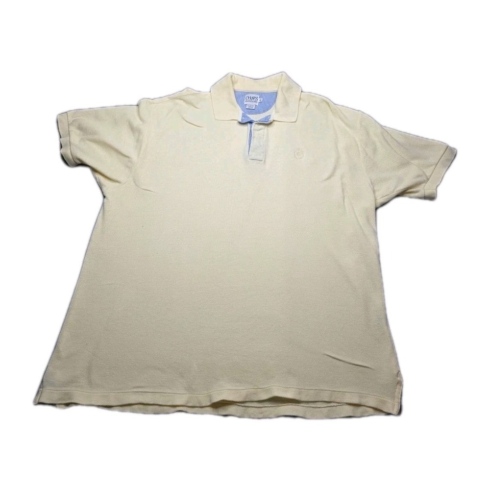 Vintage 90s Chaps Ralph Lauren Polo Shirt XL - Cream Pastel Yellow - Pique...